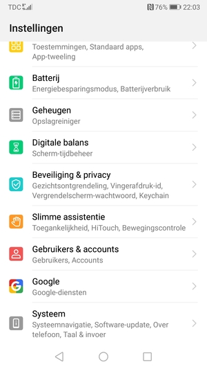 Scroll naar en selecteer Systeem