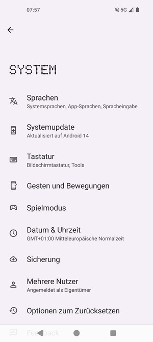 Wählen Sie Systemupdate