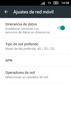 Activar o desactivar Itinerancia de datos