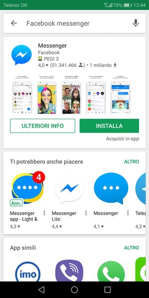 Seleziona l'applicazione