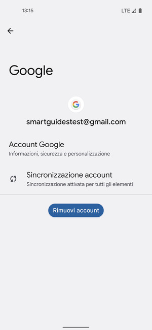 Seleziona Sincronizzazione account