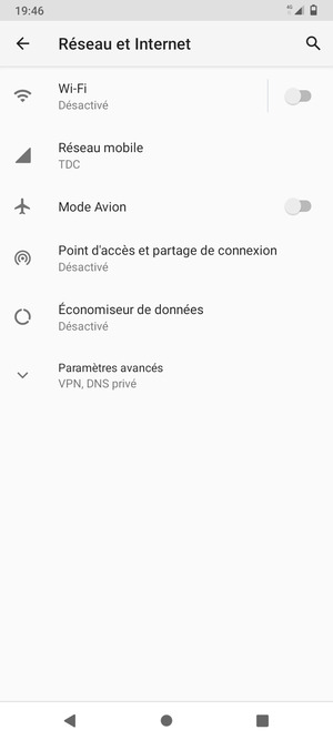 Sélectionnez Réseau mobile