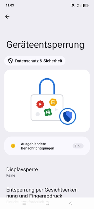 Wählen Sie Displaysperre