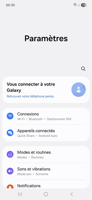 Sélectionnez Connexions