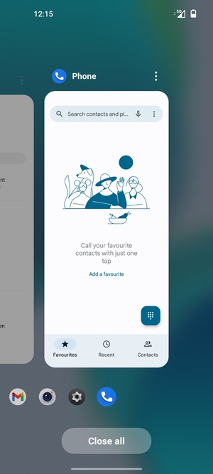 Select Close all to close all running apps