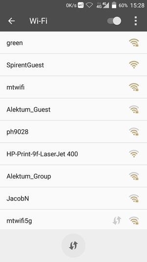 Select the wireless network you want to connect to