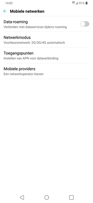 Selecteer Netwerkmodus
