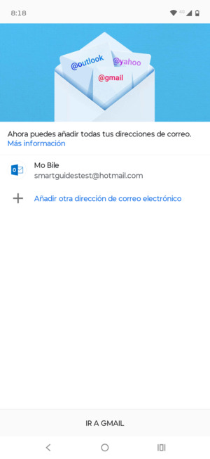 Seleccione IR A GMAIL