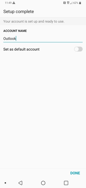 Give your account a name and select DONE