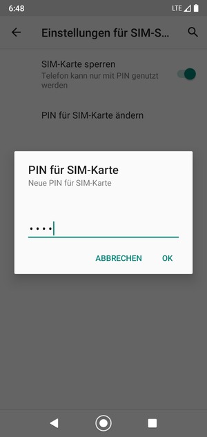 Geben Sie Ihre Neue PIN für SIM-Karte ein und wählen Sie OK