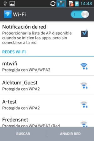 Seleccione la red inalámbrica a la que desea conectarse