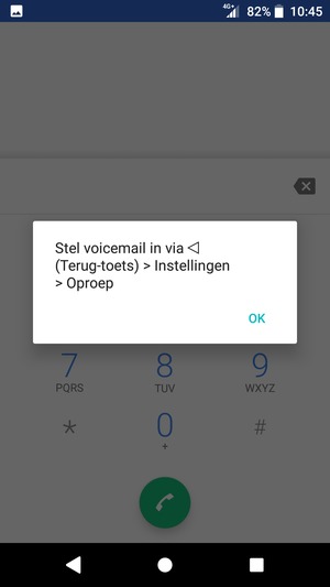 Als uw voicemail niet geïnstalleerd is, selecteert u OK