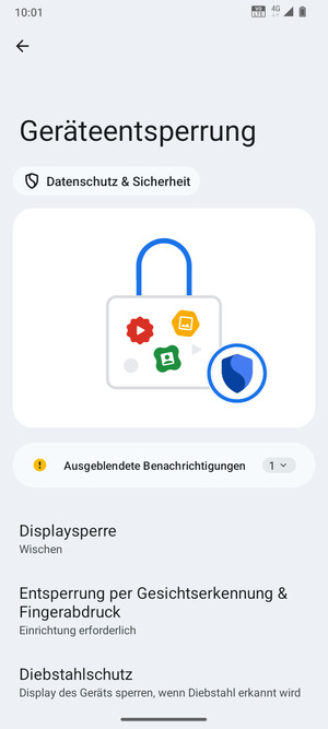 Wählen Sie Displaysperre