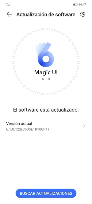 Si su teléfono está actualizado, verá la siguiente pantalla