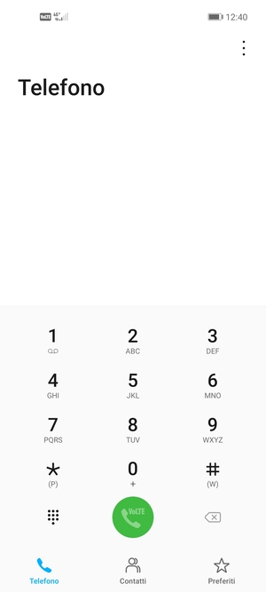 Premi e tieni premuto il numero 1