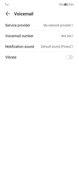 Select Voicemail number