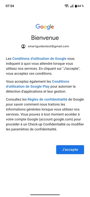 Sélectionnez J'accepte