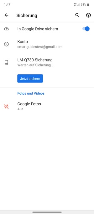 Wählen Sie Konto
