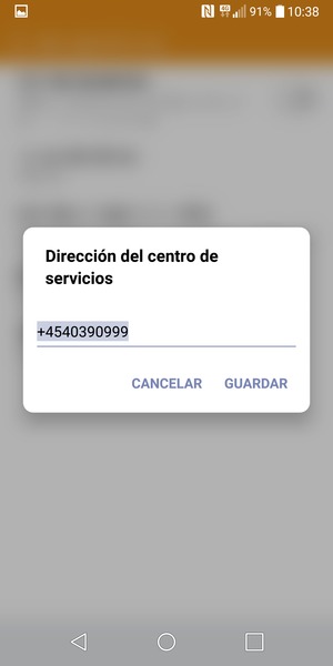 Introduzca el Dirección del centro de servicios y seleccione GUARDAR