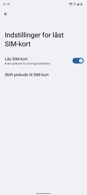 Vælg Skift pinkode til SIM-kort