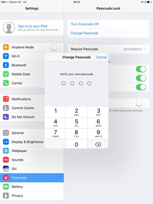 Re-enter your new passcode