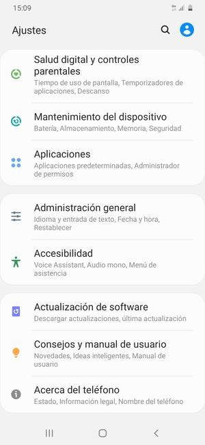 Desplácese y seleccione Actualización de software