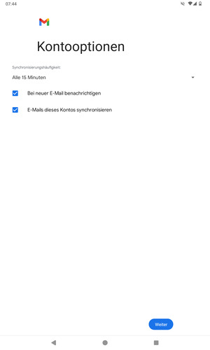 Wählen Sie Weiter