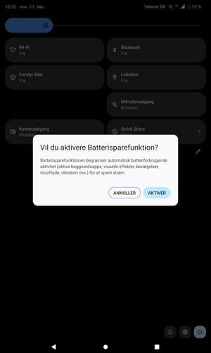 Vælg AKTIVÉR