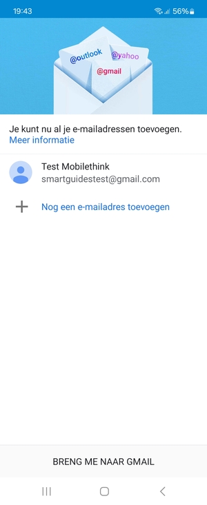 Selecteer BRENG ME NAAR GMAIL