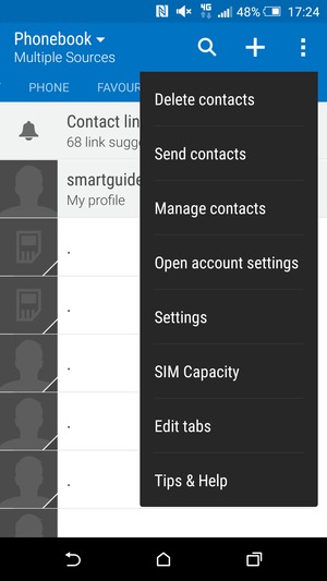 Select Manage contacts