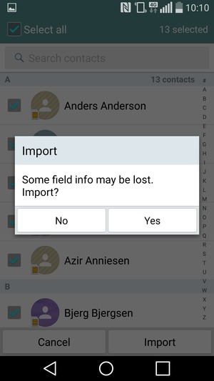 Select Yes