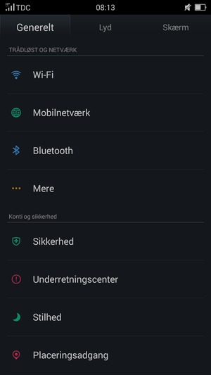 Vælg Wi-Fi