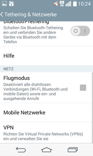 Scrollen Sie und wählen Sie Mobile Netzwerke