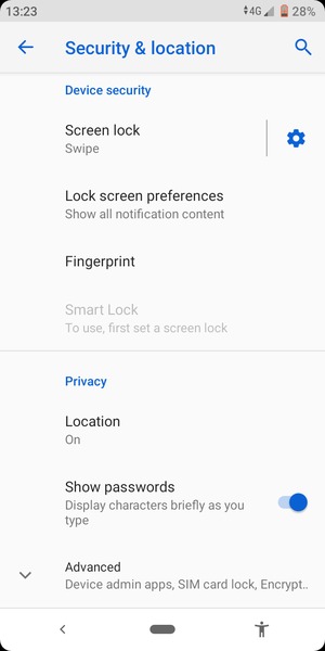 Scroll to and select Location