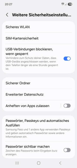 Wählen Sie SIM-Kartensicherheit