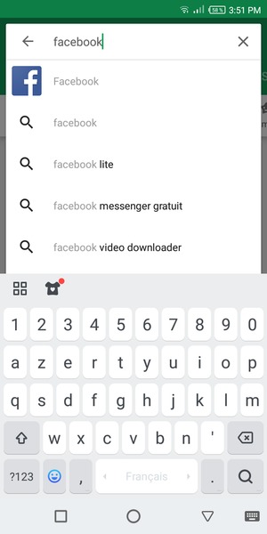 Saisissez le nom de l'appli et sélectionnez Rechercher