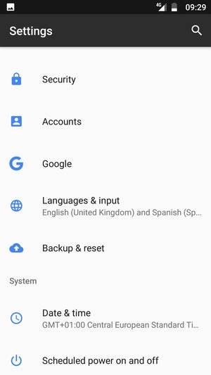 Scroll to and select Backup & reset