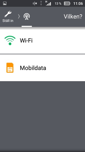 Välj Wi-Fi