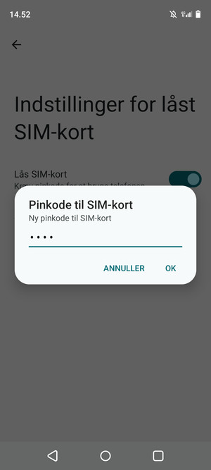 Indtast din Nye PIN-kode til SIM-kort og vælg OK