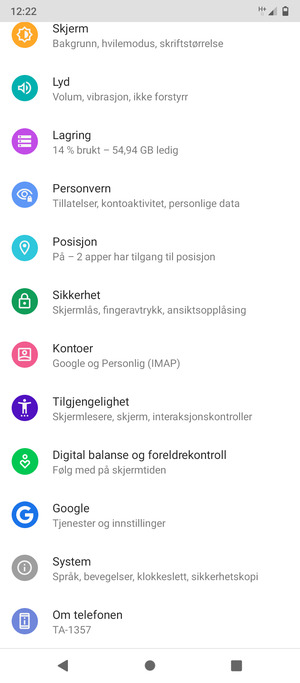 Bla til og velg Sikkerhet