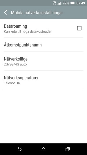 Välj Åtkomstpunktsnamn