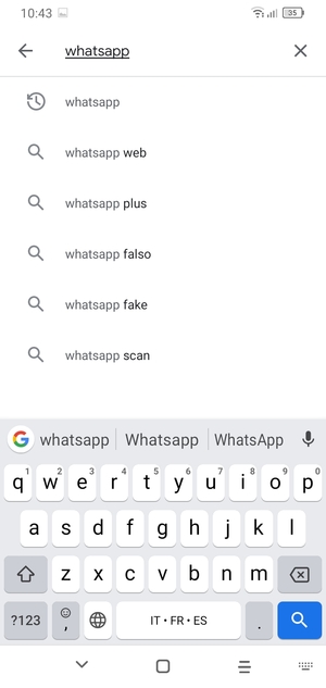 Inserisci il nome dell'app e seleziona Ricerca