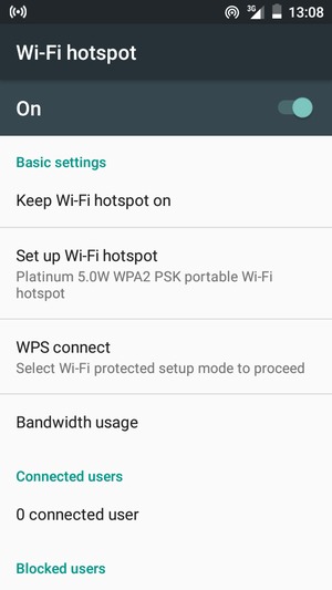 Your phone is now set up for use as a modem