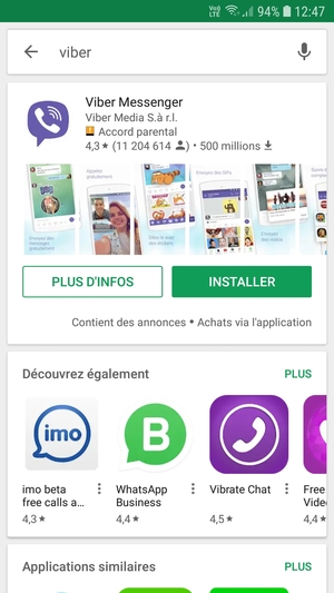 Sélectionnez l'appli