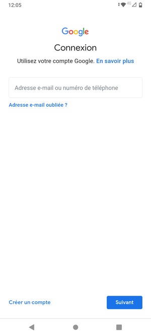 Saisissez votre adresse Gmail et sélectionnez Suivant