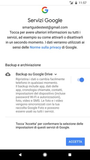 Seleziona ACCETTA