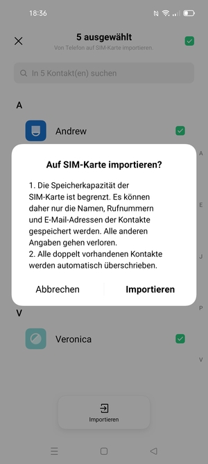 Wählen Sie Importieren