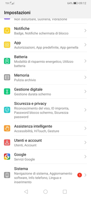 Scorri e seleziona Sicurezza e privacy