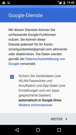 Wählen Sie WEITER