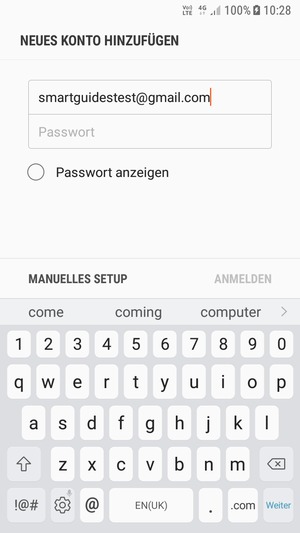 Geben Sie Ihre Gmail Adresse ein und wählen Sie Weiter